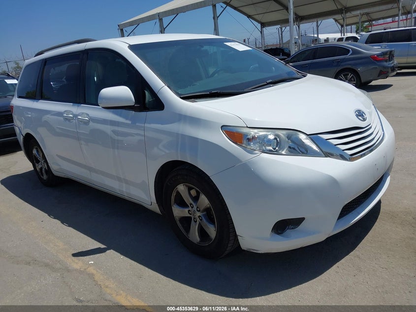 2015 Toyota Sienna VIN 5TDKK3DC5FS631969 IAAI salvage auction — REAR END, Salvage (California), sold $4,000 on 2026-07-15 (photo 1)