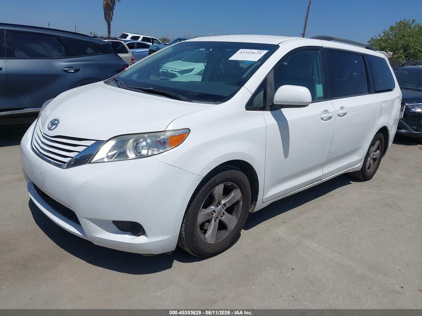 2015 Toyota Sienna VIN 5TDKK3DC5FS631969 IAAI salvage auction — REAR END, Salvage (California), sold $4,000 on 2026-07-15 (photo 2)