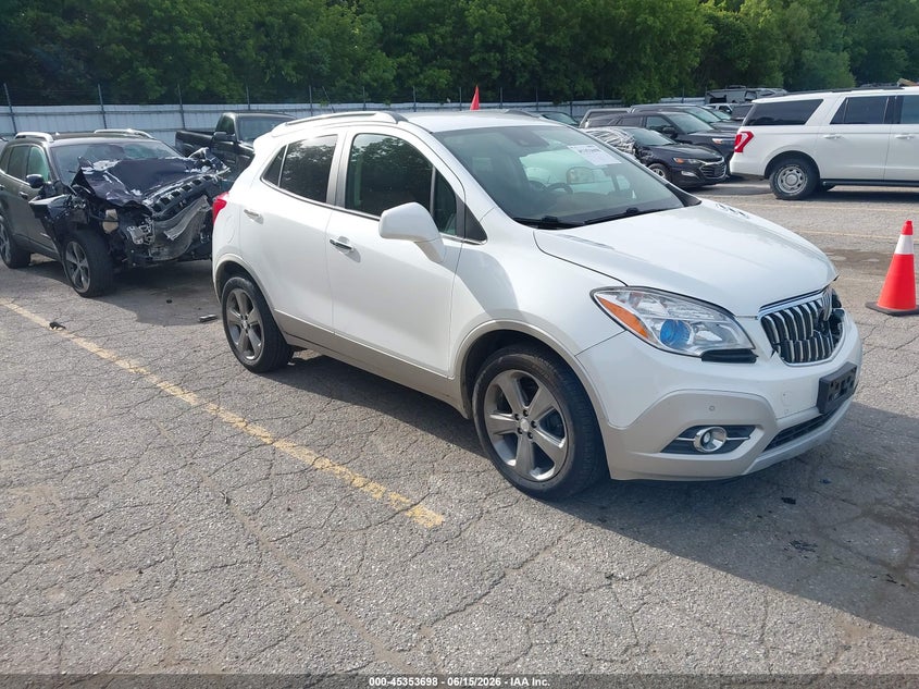 2013 Buick Encore VIN KL4CJDSB6DB095233 IAAI salvage auction — LEFT FRONT, Clear (Michigan), sold $625 on 2026-07-27 (photo 1)