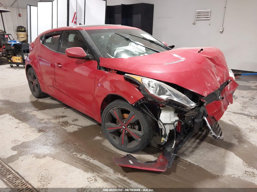 2014 Hyundai Veloster VIN KMHTC6AD6EU190553 IAAI salvage auction — FRONT END, Salvage (Illinois), sold $450 on 2026-07-22 (photo 1)