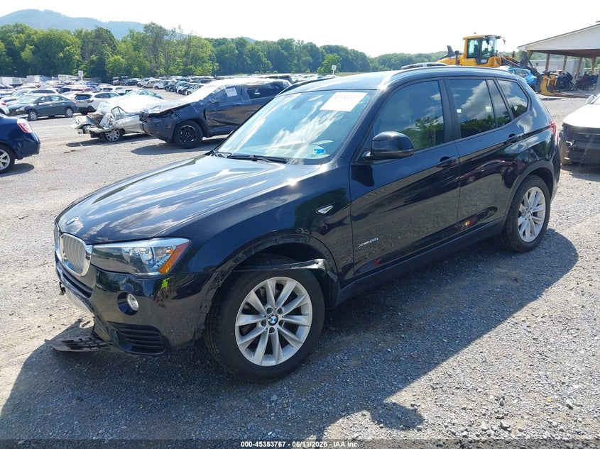 2015 BMW X3 VIN 5UXWX9C52F0D52251 IAAI salvage auction — FRONT & REAR, Salvage (Virginia), sold $1,850 on 2026-07-28 (photo 2)
