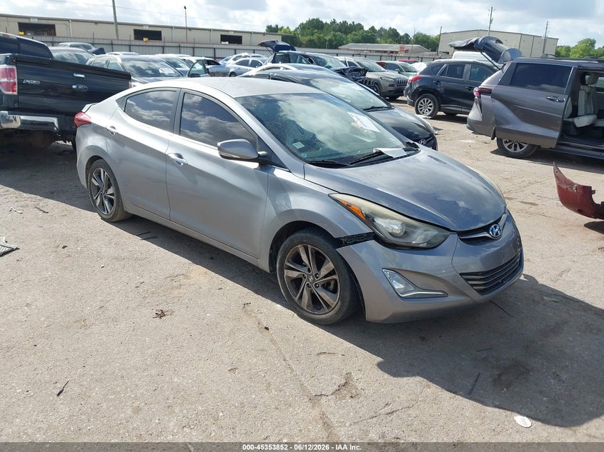 2014 Hyundai Elantra VIN KMHDH4AE3EU155312 IAAI salvage auction — FRONT & REAR, Salvage (Texas), sold $525 on 2026-07-29 (photo 1)