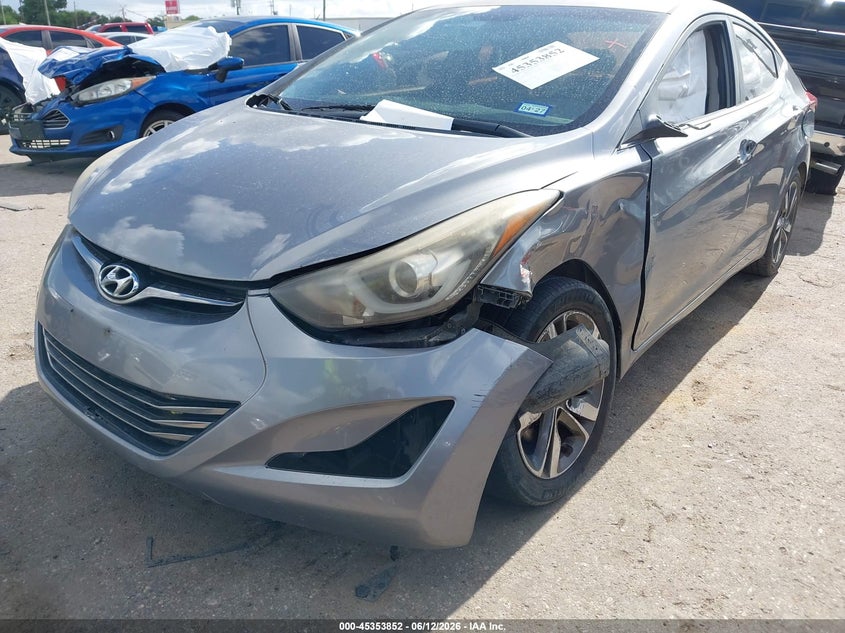 2014 Hyundai Elantra VIN KMHDH4AE3EU155312 IAAI salvage auction — FRONT & REAR, Salvage (Texas), sold $525 on 2026-07-29 (photo 6)