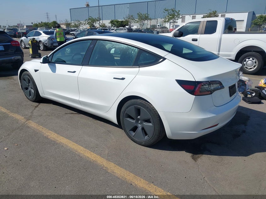 2022 Tesla Model 3 VIN 5YJ3E1EA7NF168748 IAAI salvage auction — RIGHT FRONT, Salvage (California), sold $6,400 on 2026-07-16 (photo 3)