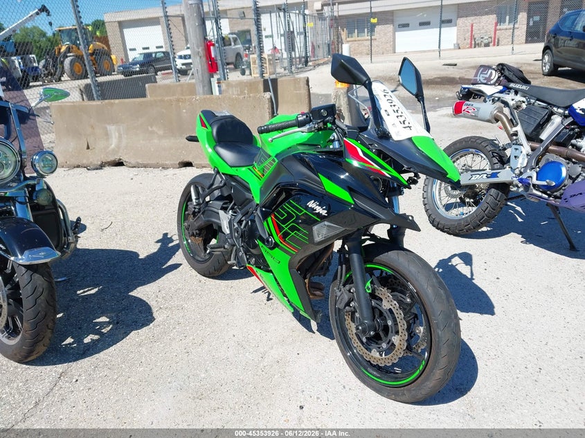 2023 Kawasaki Ninja VIN ML5EXEP12PDAA0297 IAAI salvage auction — FRONT END, Junk Bill Of Sale Mv2459 (Wisconsin), sold $25 on 2026-07-21 (photo 1)