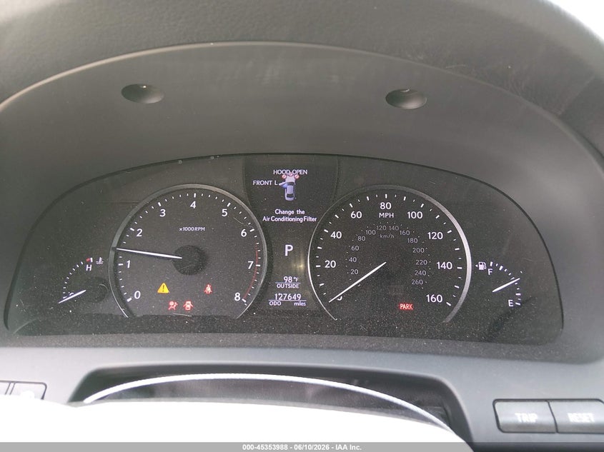 2013 Lexus Ls VIN JTHBL5EF2D5118729 IAAI salvage auction — FRONT END, Salvage (Texas), sold $1,800 on 2026-07-15 (photo 7)