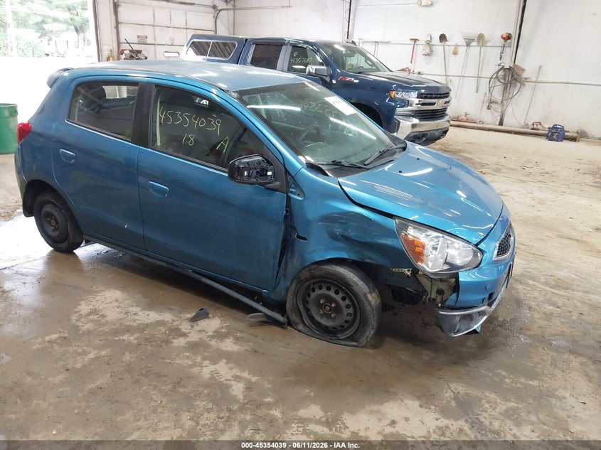 2018 Mitsubishi Mirage VIN ML32A3HJ9JH004185 IAAI salvage auction — RIGHT FRONT, Salvage Title, sold $725 on 2026-07-12 (photo 1)