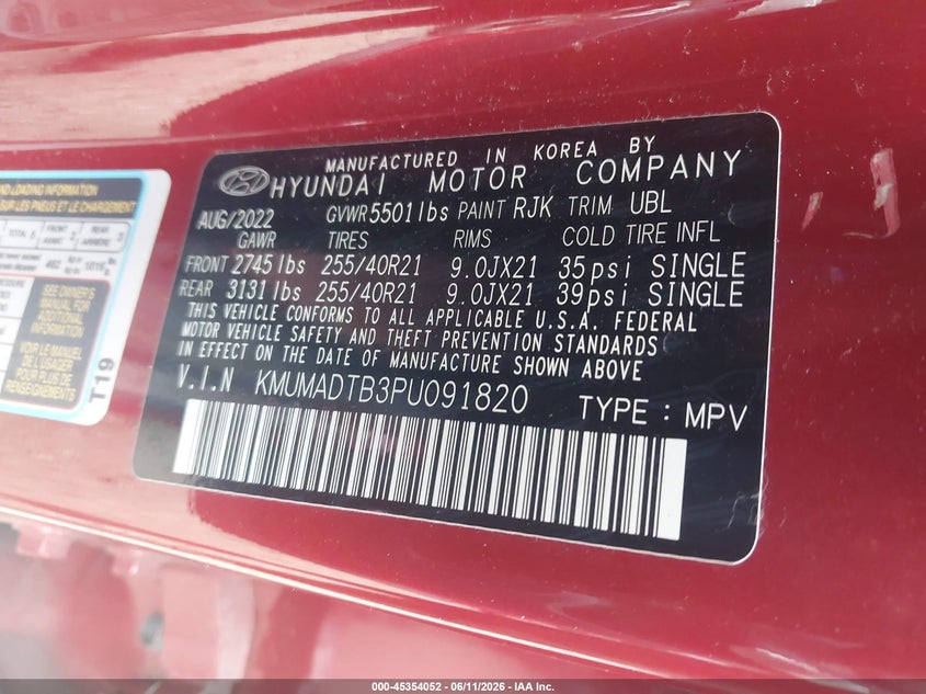 2023 Genesis Gv70 VIN KMUMADTB3PU091820 IAAI salvage auction — FRONT END, Salvage Title, sold $450 on 2026-07-28 (photo 9)