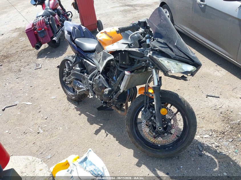 2025 Kawasaki Ninja VIN ML5EXEP18SDAE4216 IAAI salvage auction — FRONT END, Scrap (Michigan), sold $150 on 2026-07-14 (photo 1)