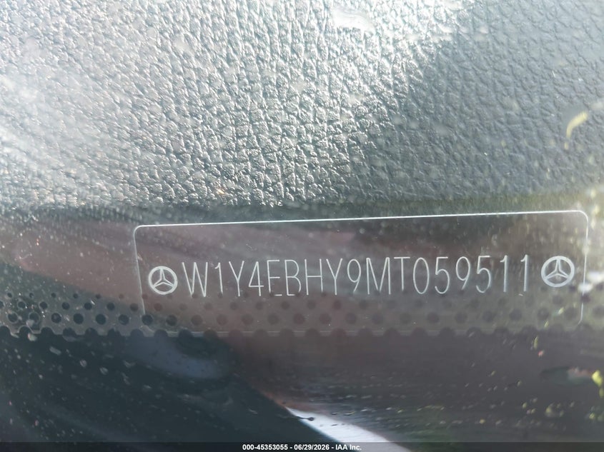 2021 Mercedes-benz Sprinter VIN W1Y4EBHY9MT059511 IAAI salvage auction — FRONT END, Salvage (Idaho), sold $6,900 on 2026-07-09 (photo 9)