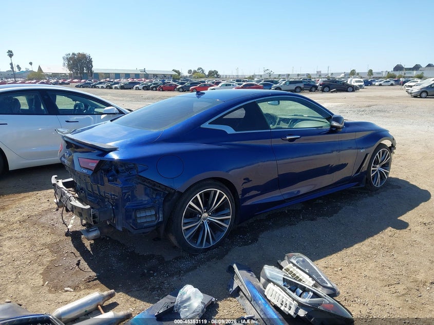 2019 Infiniti Q60 VIN JN1EV7EK8KM230894 IAAI salvage auction — FRONT & REAR, Salvage Title, sold $6,450 on 2026-07-29 (photo 4)