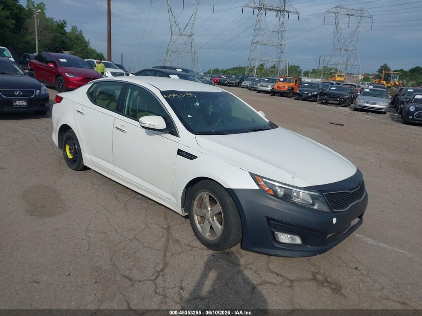 2015 Kia Optima VIN KNAGM4A70F5598735 IAAI salvage auction — NORMAL WEAR, Clear (Pennsylvania), sold $400 on 2026-07-10 (photo 1)