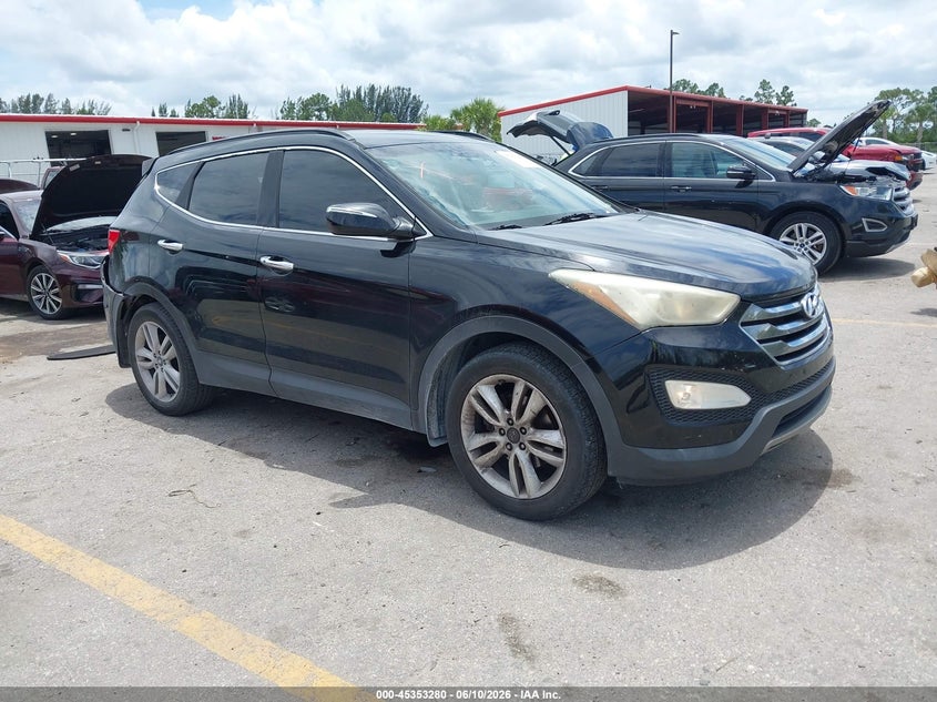 2014 Hyundai Santa fe VIN 5XYZU3LA7EG191676 IAAI salvage auction — REAR END, Rebuildable (Florida), sold $1,175 on 2026-07-27 (photo 1)