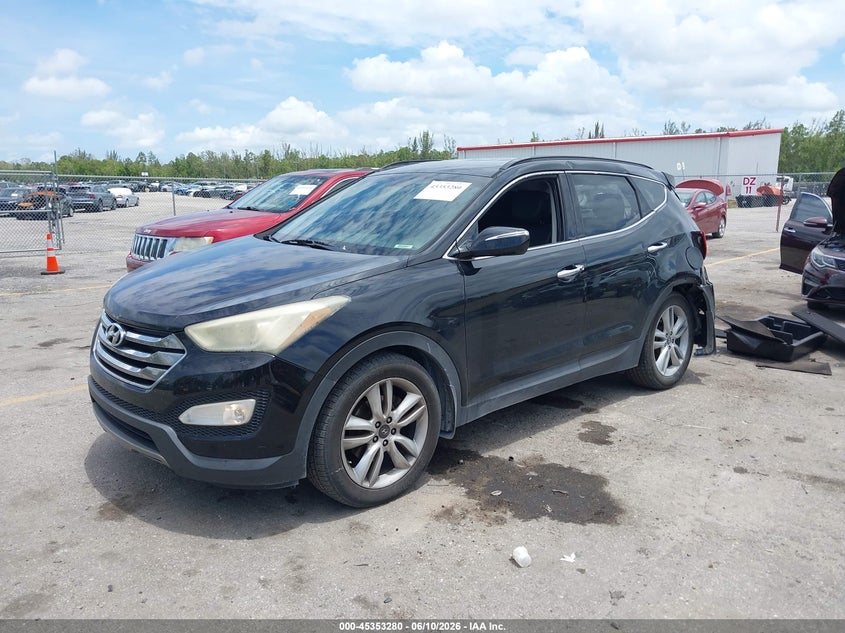 2014 Hyundai Santa fe VIN 5XYZU3LA7EG191676 IAAI salvage auction — REAR END, Rebuildable (Florida), sold $1,175 on 2026-07-27 (photo 2)