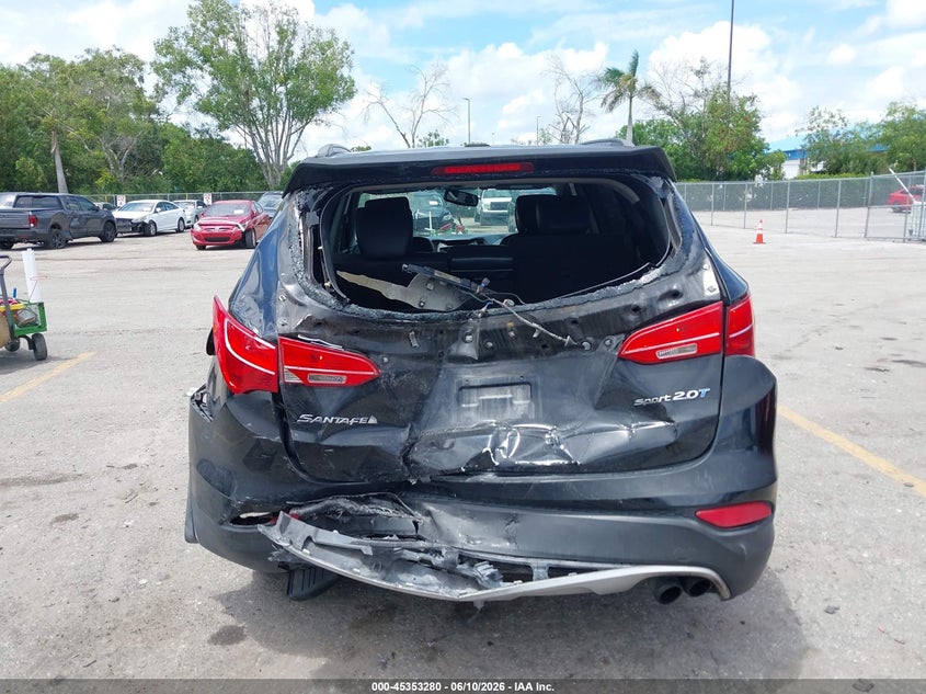 2014 Hyundai Santa fe VIN 5XYZU3LA7EG191676 IAAI salvage auction — REAR END, Rebuildable (Florida), sold $1,175 on 2026-07-27 (photo 6)