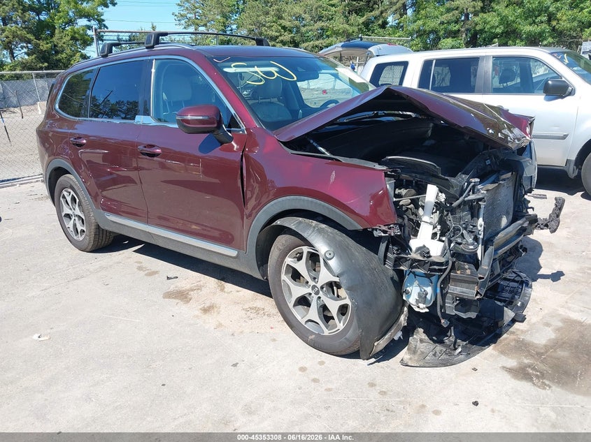 2020 Kia Telluride VIN 5XYP3DHC2LG026593 IAAI salvage auction — FRONT END, Mv-907A (New York), sold $3,650 on 2026-07-28 (photo 1)