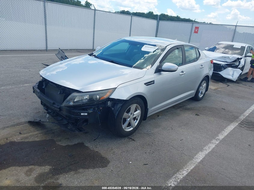 2015 Kia Optima VIN 5XXGM4A7XFG488189 IAAI salvage auction — FRONT END, Clear (Indiana), sold $1,700 on 2026-07-15 (photo 2)