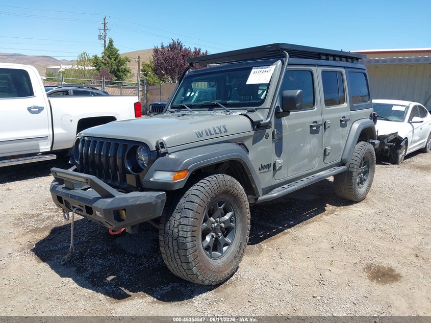 2021 Jeep Wrangler / VIN 1C4HJXDN1MW793164 IAAI salvage auction — RIGHT FRONT, Salvage Title, sold $11,200 on 2026-07-31 (photo 2)