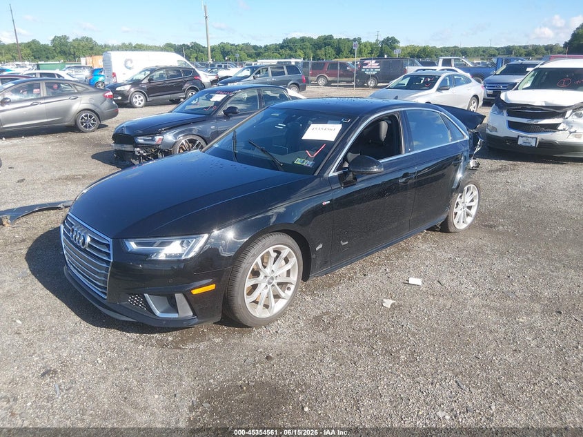 2019 Audi A4 VIN WAUENAF47KN005836 IAAI salvage auction — REAR END, Salvage (Pennsylvania), sold $25 on 2026-07-30 (photo 2)