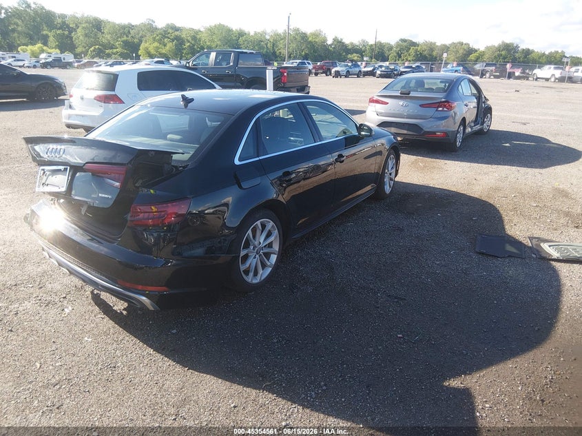 2019 Audi A4 VIN WAUENAF47KN005836 IAAI salvage auction — REAR END, Salvage (Pennsylvania), sold $25 on 2026-07-30 (photo 4)