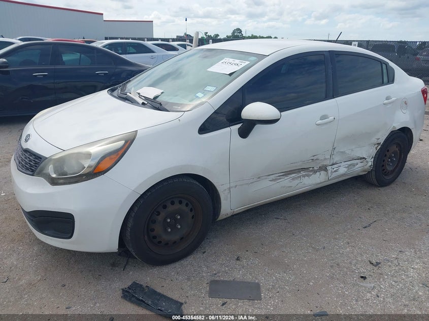 2012 Kia Rio VIN KNADM4A38C6057583 IAAI salvage auction — LEFT SIDE, Salvage (Texas), sold $525 on 2026-07-07 (photo 2)
