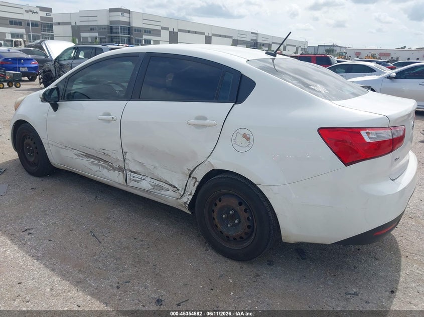2012 Kia Rio VIN KNADM4A38C6057583 IAAI salvage auction — LEFT SIDE, Salvage (Texas), sold $525 on 2026-07-07 (photo 3)