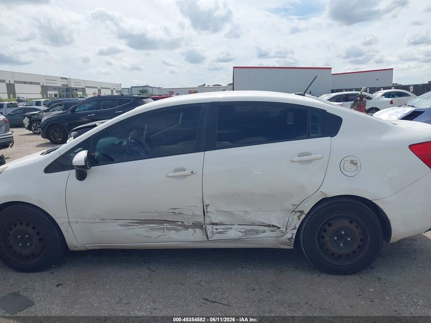 2012 Kia Rio VIN KNADM4A38C6057583 IAAI salvage auction — LEFT SIDE, Salvage (Texas), sold $525 on 2026-07-07 (photo 6)