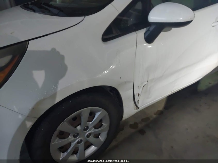 2013 Kia Rio VIN KNADM4A37D6126362 IAAI salvage auction — LEFT FRONT, Clear (Tennessee), sold $400 on 2026-07-07 (photo 6)