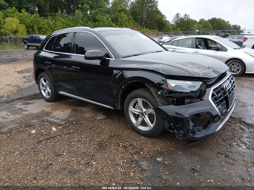 2021 Audi Q5 VIN WA1AAAFY9M2002533 IAAI salvage auction — FRONT END, Salvage (Mississippi), sold $6,450 on 2026-07-24 (photo 1)