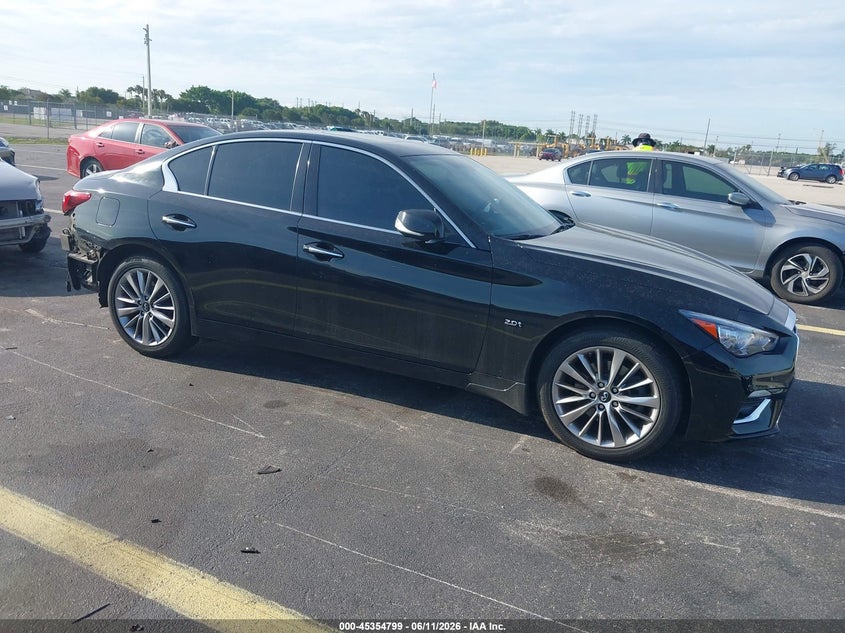 2018 Infiniti Q50 VIN JN1CV7AP3JM241177 IAAI salvage auction — REAR END, Rebuildable (Florida), sold $2,075 on 2026-07-16 (photo 1)