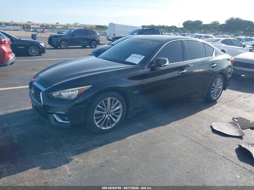 2018 Infiniti Q50 VIN JN1CV7AP3JM241177 IAAI salvage auction — REAR END, Rebuildable (Florida), sold $2,075 on 2026-07-16 (photo 2)