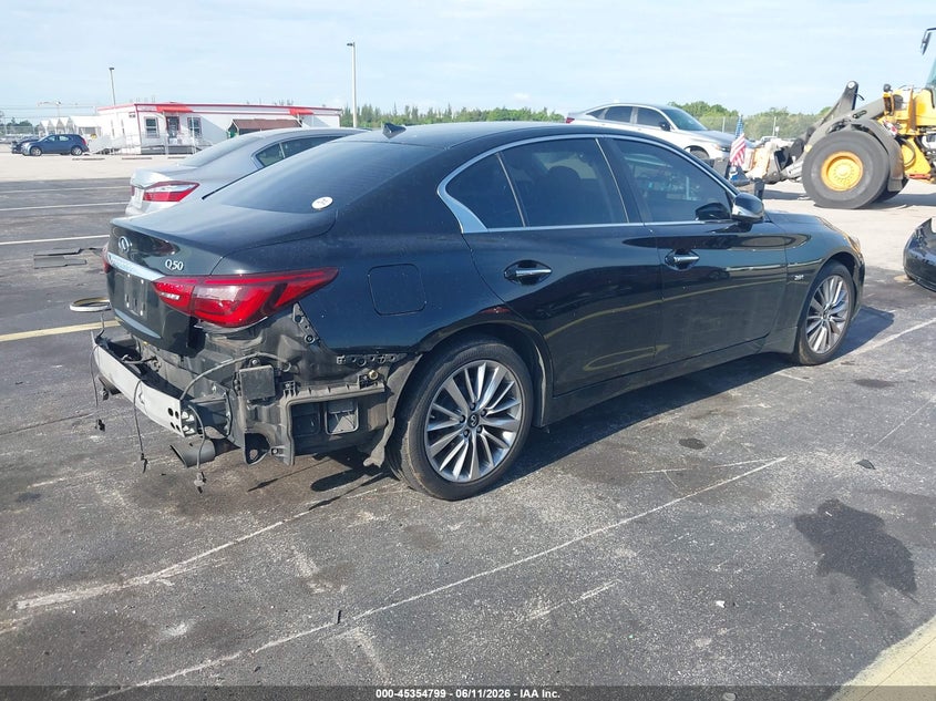2018 Infiniti Q50 VIN JN1CV7AP3JM241177 IAAI salvage auction — REAR END, Rebuildable (Florida), sold $2,075 on 2026-07-16 (photo 4)