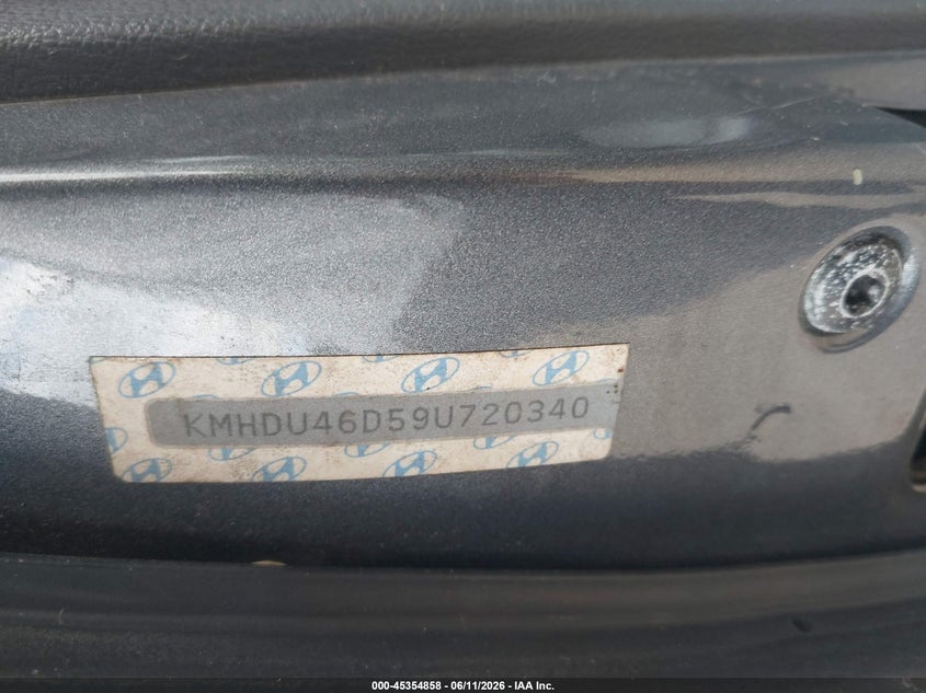 2009 Hyundai Elantra VIN KMHDU46D59U720340 IAAI salvage auction — FRONT END, Original (Texas), sold $125 on 2026-07-09 (photo 9)