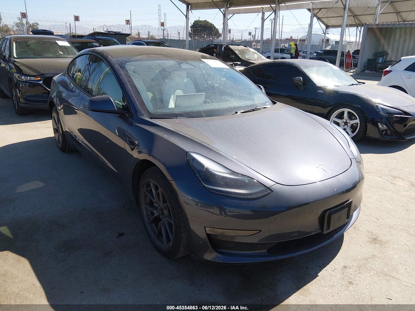 2023 Tesla Model 3 VIN 5YJ3E1EA6PF629148 IAAI salvage auction — REAR END, Salvage (California), sold $9,000 on 2026-07-08 (photo 1)