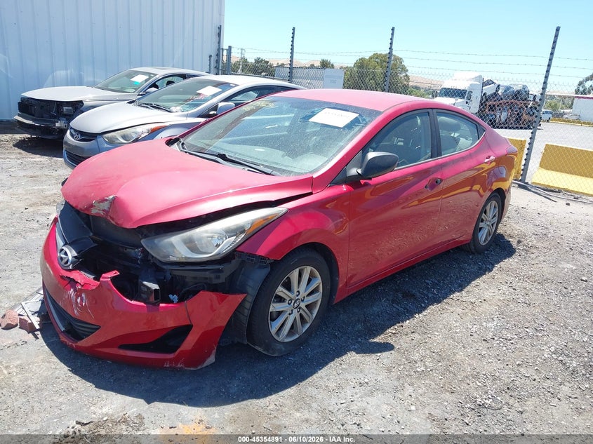 2015 Hyundai Elantra VIN KMHDH4AE3FU252169 IAAI salvage auction — THEFT, Salvage (California), sold $825 on 2026-07-16 (photo 2)