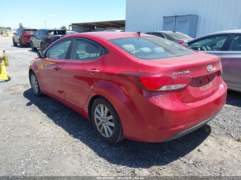 2015 Hyundai Elantra VIN KMHDH4AE3FU252169 IAAI salvage auction — THEFT, Salvage (California), sold $825 on 2026-07-16 (photo 3)