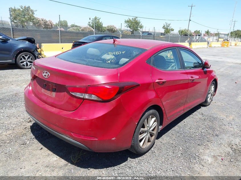 2015 Hyundai Elantra VIN KMHDH4AE3FU252169 IAAI salvage auction — THEFT, Salvage (California), sold $825 on 2026-07-16 (photo 4)