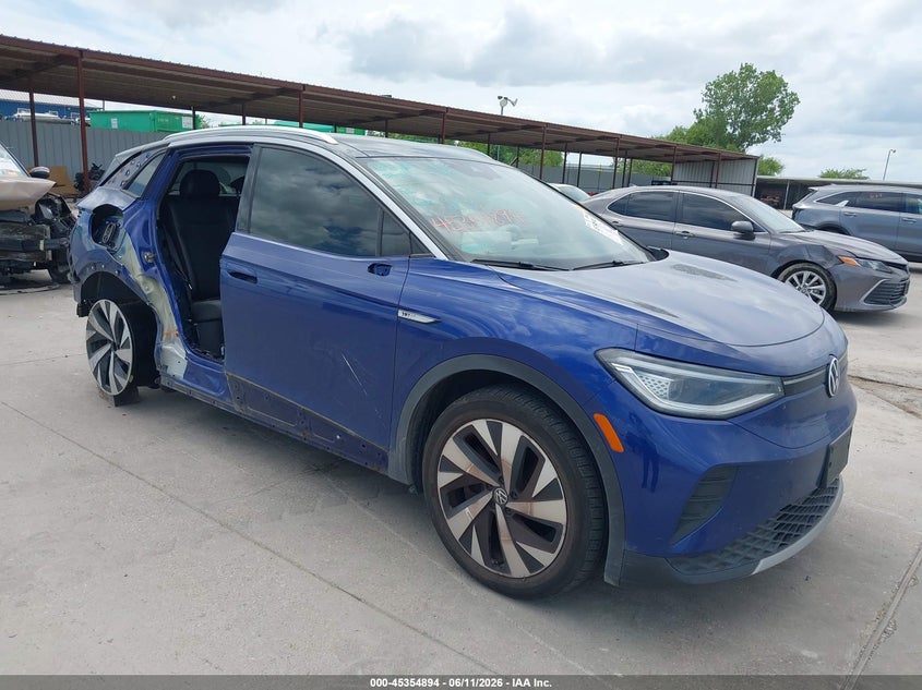 2021 Volkswagen Id.4 VIN WVGDMPE23MP008773 IAAI salvage auction — RIGHT SIDE, Original (Texas), sold $4,600 on 2026-07-22 (photo 1)