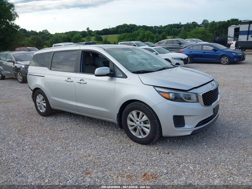2015 Kia SEDONA VIN KNDMB5C12F6041457 IAAI salvage auction — REAR END, Salvage (Missouri), sold $800 on 2026-07-13 (photo 1)