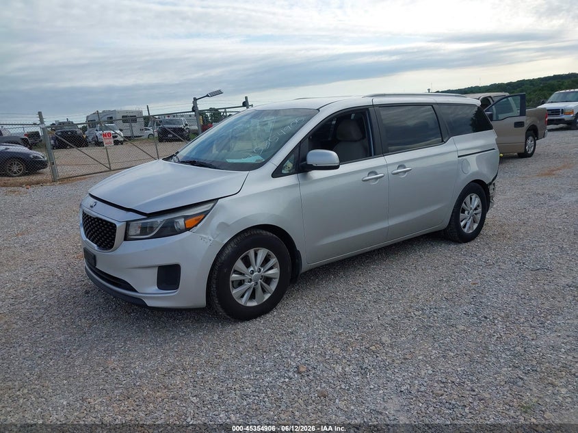 2015 Kia SEDONA VIN KNDMB5C12F6041457 IAAI salvage auction — REAR END, Salvage (Missouri), sold $800 on 2026-07-13 (photo 2)