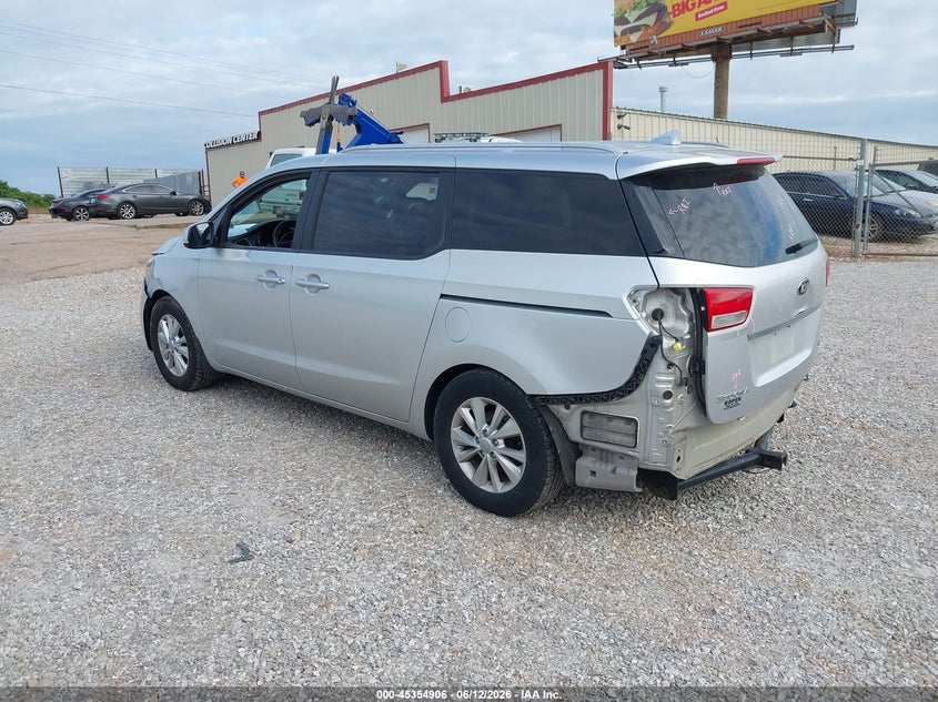 2015 Kia SEDONA VIN KNDMB5C12F6041457 IAAI salvage auction — REAR END, Salvage (Missouri), sold $800 on 2026-07-13 (photo 3)