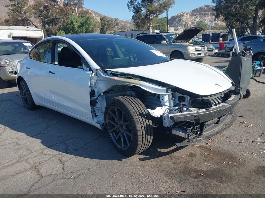 2023 Tesla Model 3 VIN 5YJ3E1EA4PF706504 IAAI salvage auction — FRONT END, Salvage (California), sold $8,700 on 2026-07-10 (photo 1)