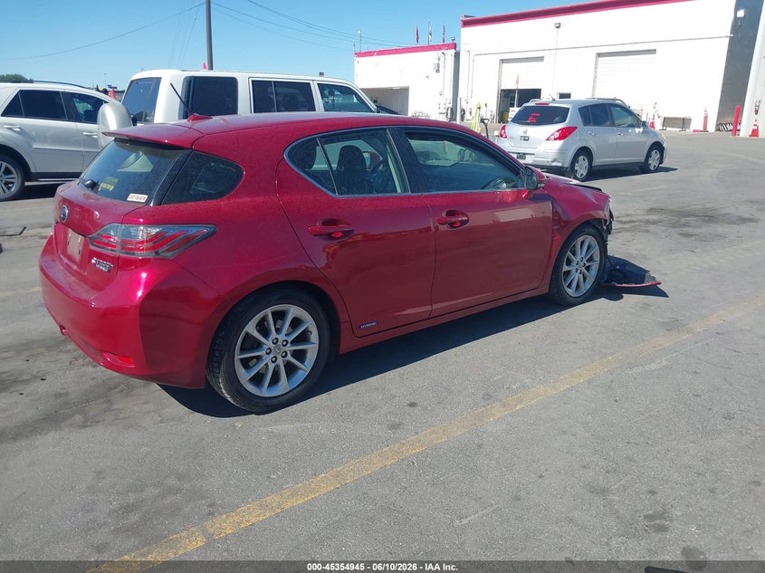 2013 Lexus Ct VIN JTHKD5BHXD2138005 IAAI salvage auction — RIGHT FRONT, Salvage Title, sold $1,550 on 2026-07-09 (photo 4)