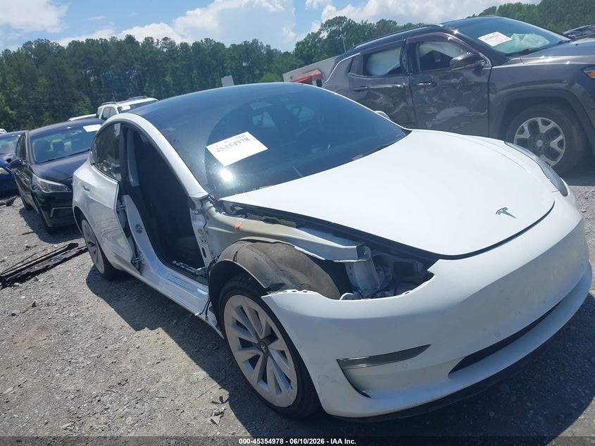 2022 Tesla Model 3 VIN 5YJ3E1EB1NF241556 IAAI salvage auction — SIDE, Salvage (Georgia), sold $6,600 on 2026-07-11 (photo 1)