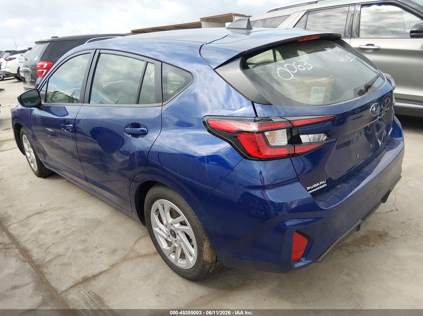 2025 Subaru Impreza VIN JF1GUABC8S8250063 IAAI salvage auction — RIGHT SIDE, Salvage Title, sold $13,500 on 2026-08-04 (photo 3)