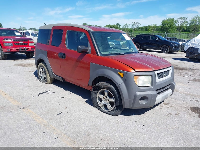 2003 Honda Element VIN 5J6YH18523L016523 IAAI salvage auction — NORMAL WEAR, Regular Certificate (Iowa), sold $550 on 2026-07-17 (photo 1)