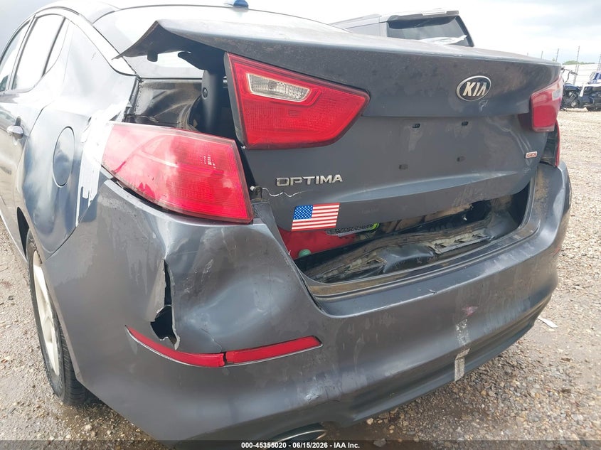 2015 Kia Optima VIN KNAGM4A78F5572674 IAAI salvage auction — REAR END, Salvage (Alabama), sold $550 on 2026-07-14 (photo 6)