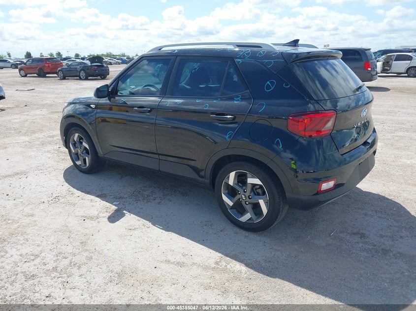 2022 Hyundai Venue VIN KMHRC8A31NU167629 IAAI salvage auction — HAIL, Salvage Title, sold $9,500 on 2026-08-19 (photo 3)
