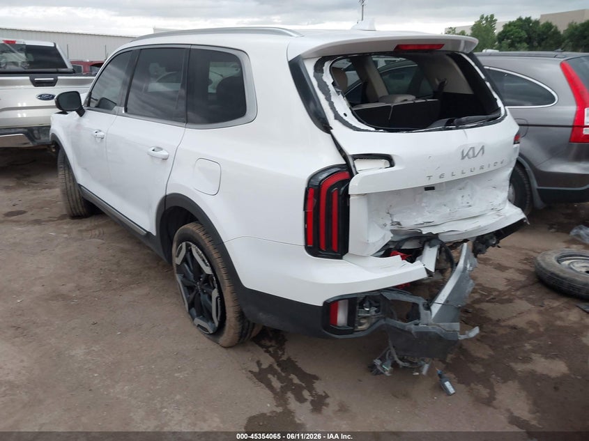2023 Kia Telluride VIN 5XYP34GC1PG340985 IAAI salvage auction — FRONT & REAR, Salvage Title, sold $3,600 on 2026-07-29 (photo 3)