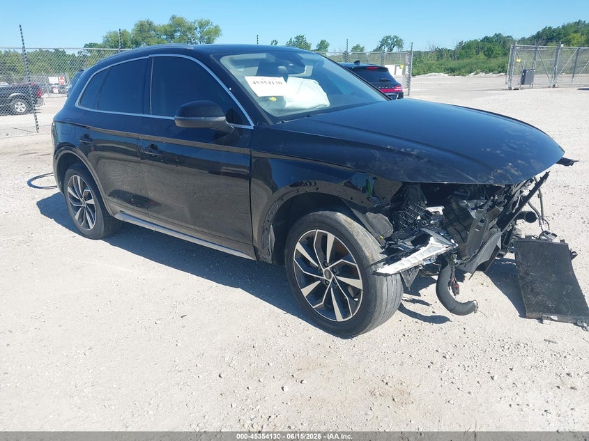 2021 Audi Q5 VIN WA1BAAFY8M2021997 — IAAI salvage auction photo